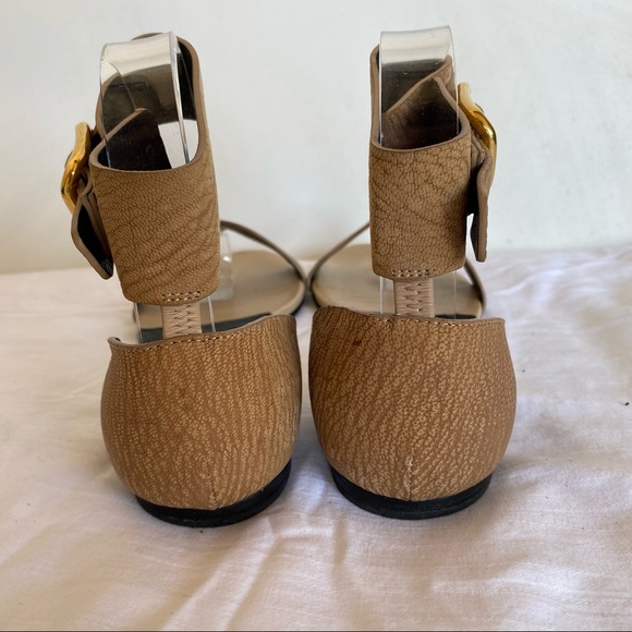 CHLOE tan ankle strap leather sandals size 7.5 - Picture 5 of 8